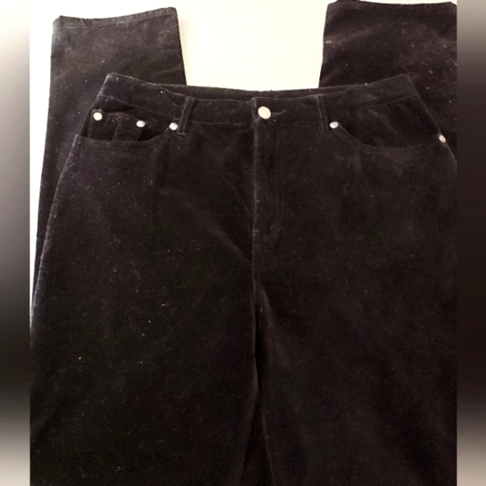 DG2 Black Stretch Velvet jeans, 12T